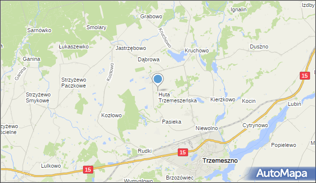 mapa Huta Trzemeszeńska, Huta Trzemeszeńska na mapie Targeo